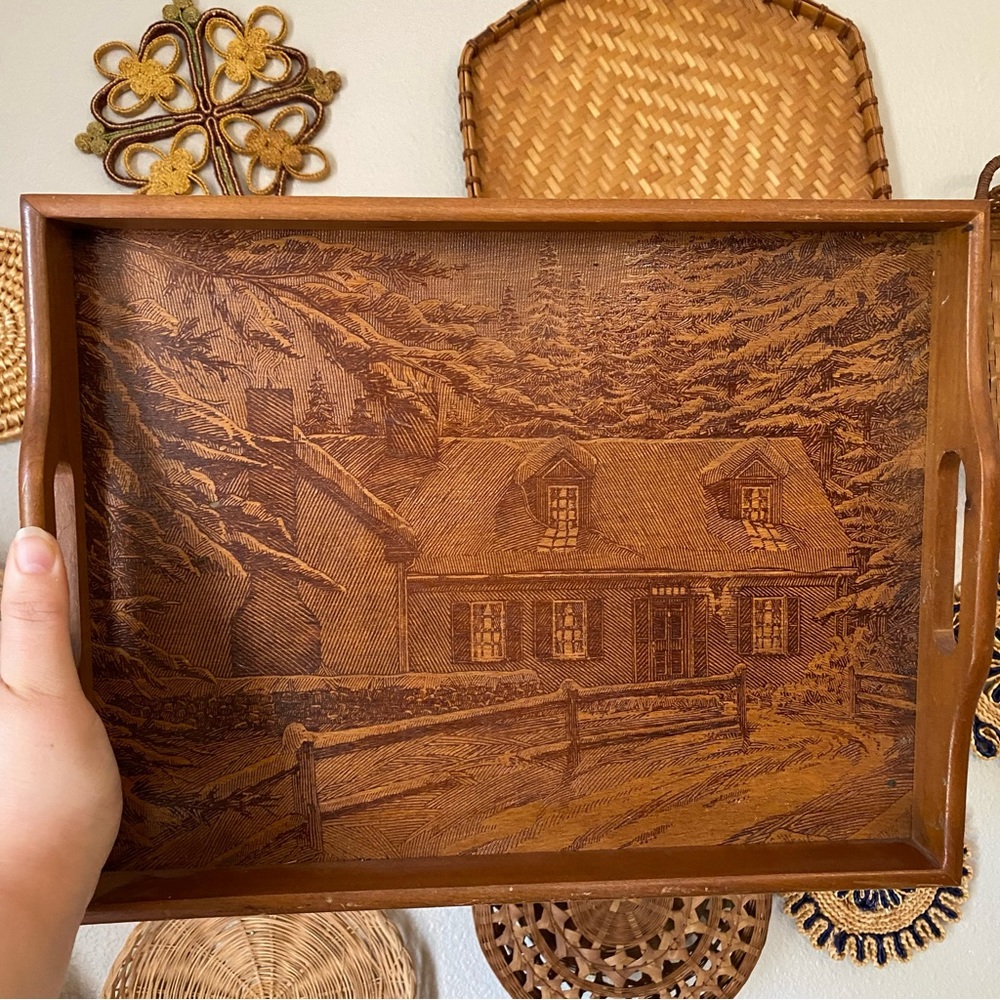 🍄SOLD🍄 Vintage House Of Lloyd Cottage Wooden Serving Tray
